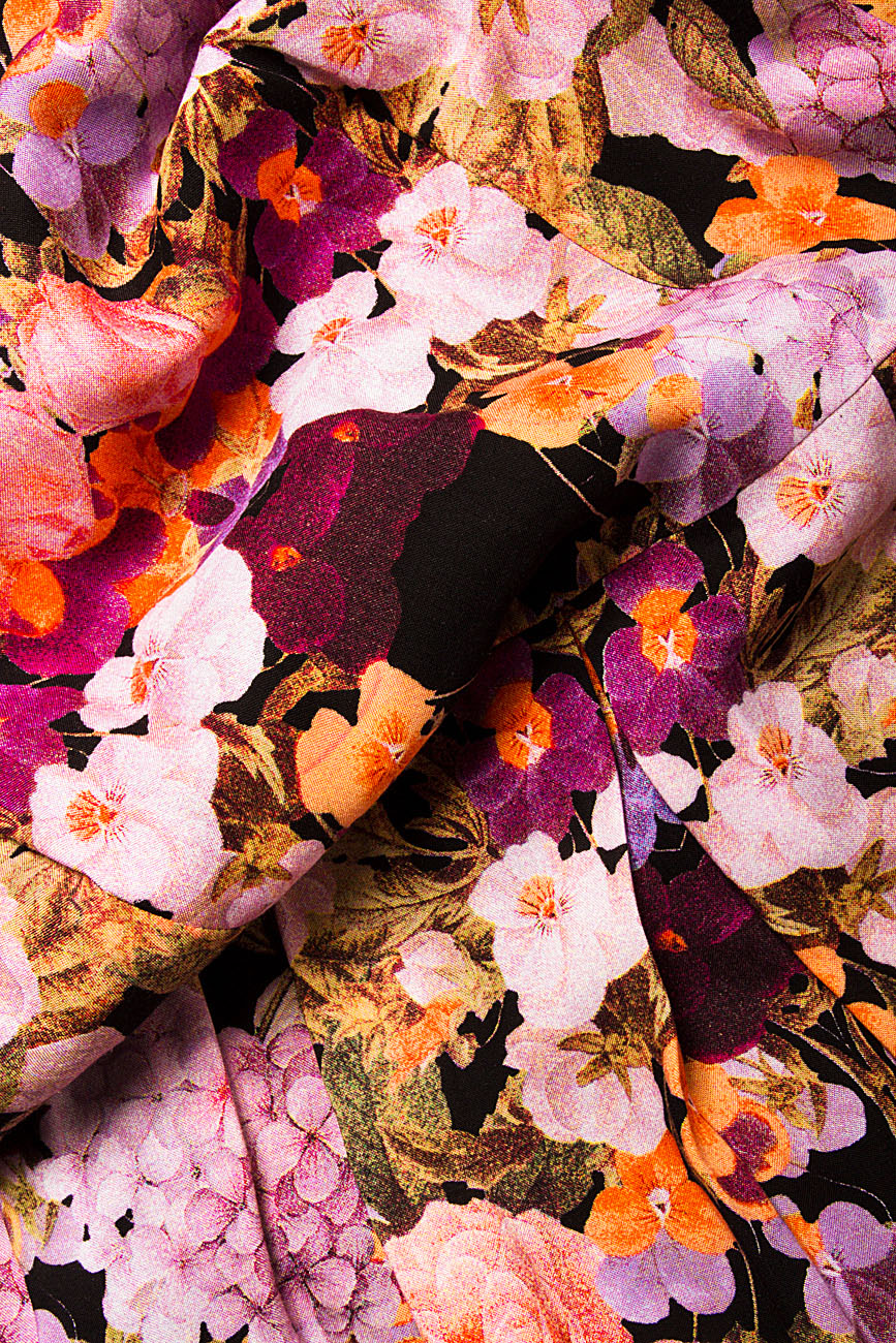 Bluza din vascoza cu imprimeu floral Cristina Staicu imagine 3