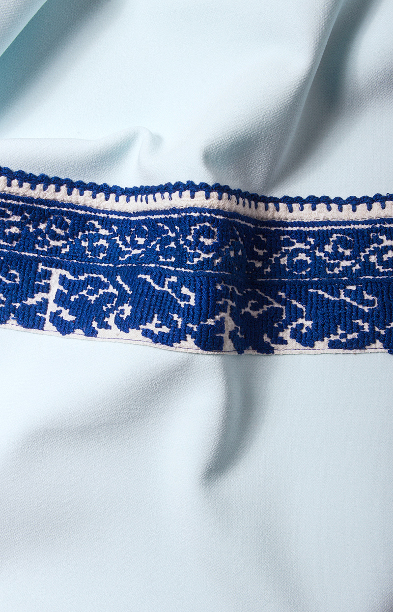 Cotton-blend T-shirt with traditional motif band Izabela Mandoiu image 3
