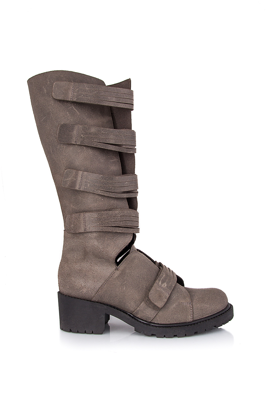 Cut out boots with fringed leather straps Mihaela Glavan  image 0