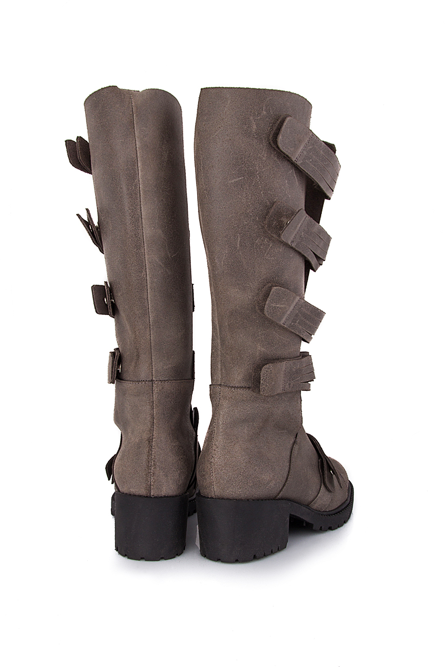 Cut out boots with fringed leather straps Mihaela Glavan  image 2