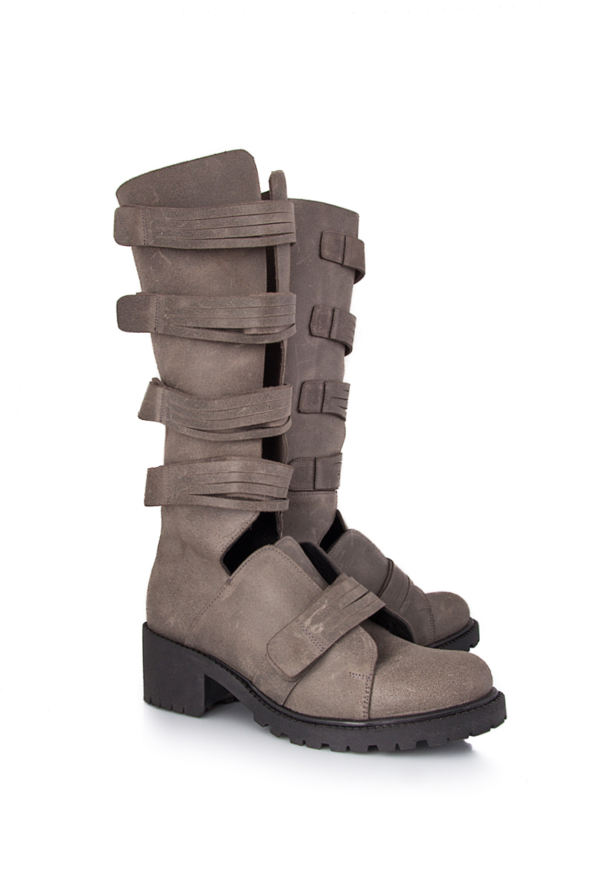 Cut out boots with fringed leather straps Mihaela Glavan  image 3