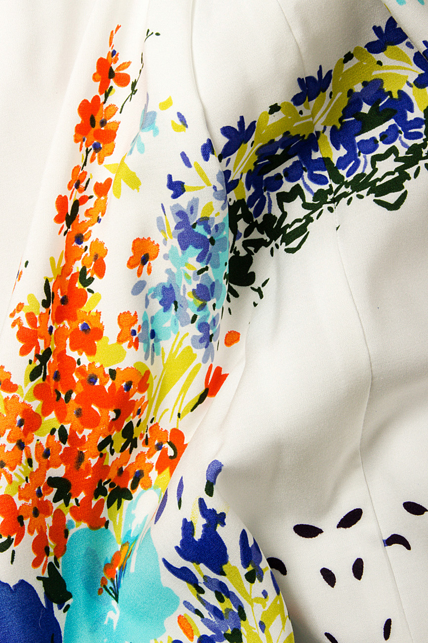 Fusta midi din vascoza cu imprimeu floral Cristina Staicu imagine 3