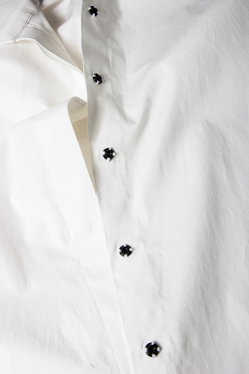 Cotton-poplin midi shirt dress with detachable apron Izabela Mandoiu image 4