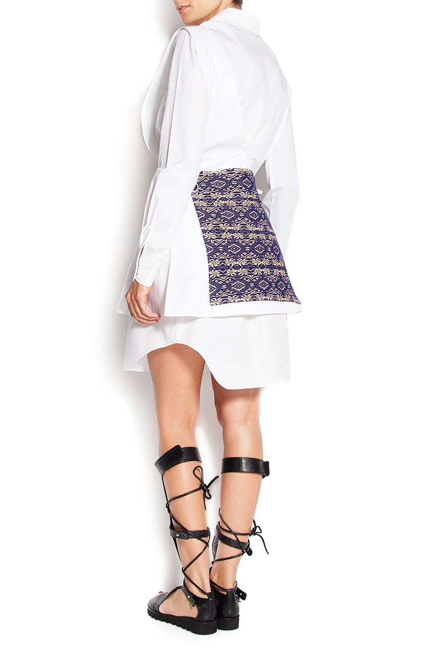 Cotton-poplin midi shirt dress with detachable apron Izabela Mandoiu image 1