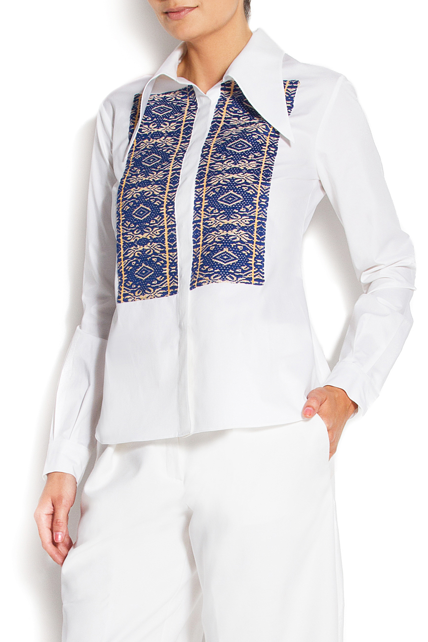 Chemise en coton à motif traditionnel roumain Izabela Mandoiu image 1