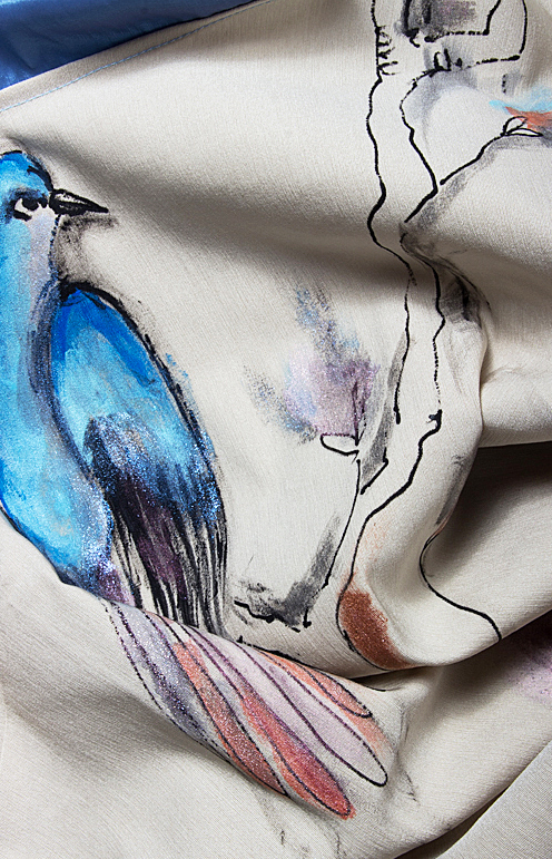 Robe en ramie à peinture faite à la main Mihaela Cirlugea  image 3
