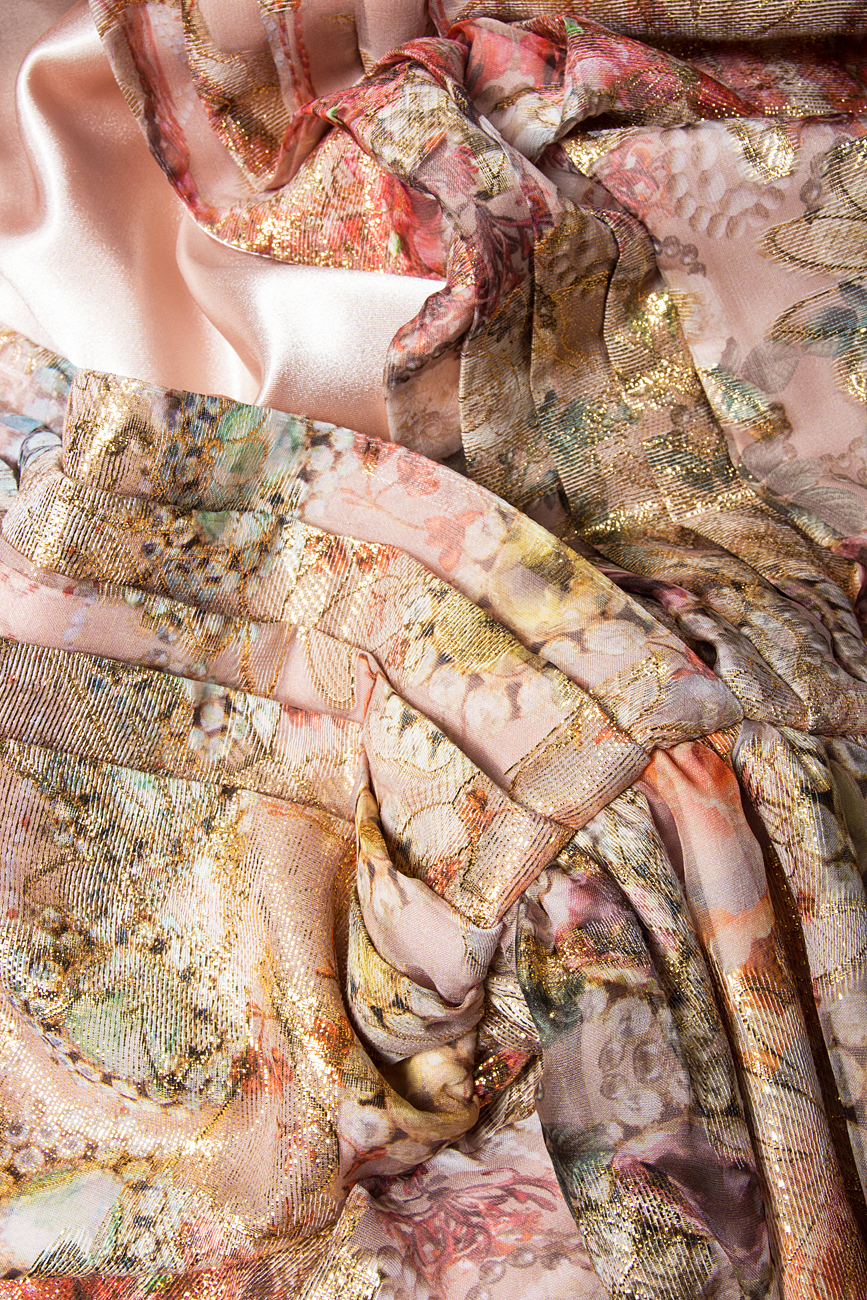 Robe courte en soie à tissage de fils d'or Andrei Spiridon image 3