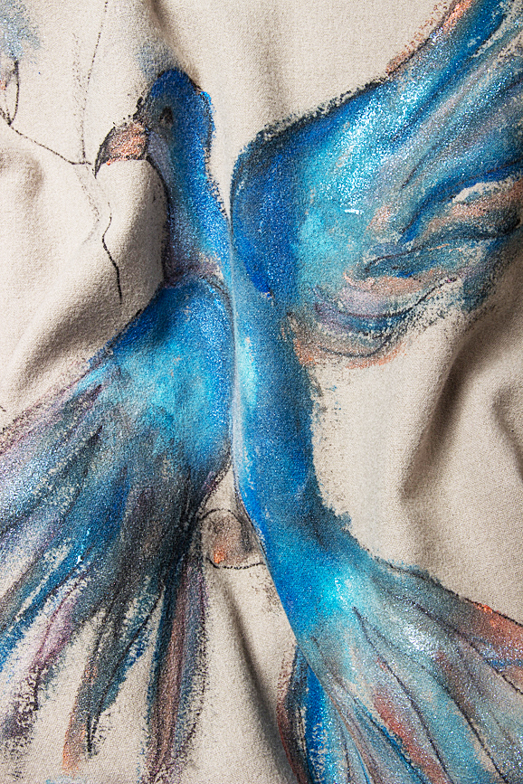 Wool-blend blazer with handmade painting Mihaela Cirlugea  image 3