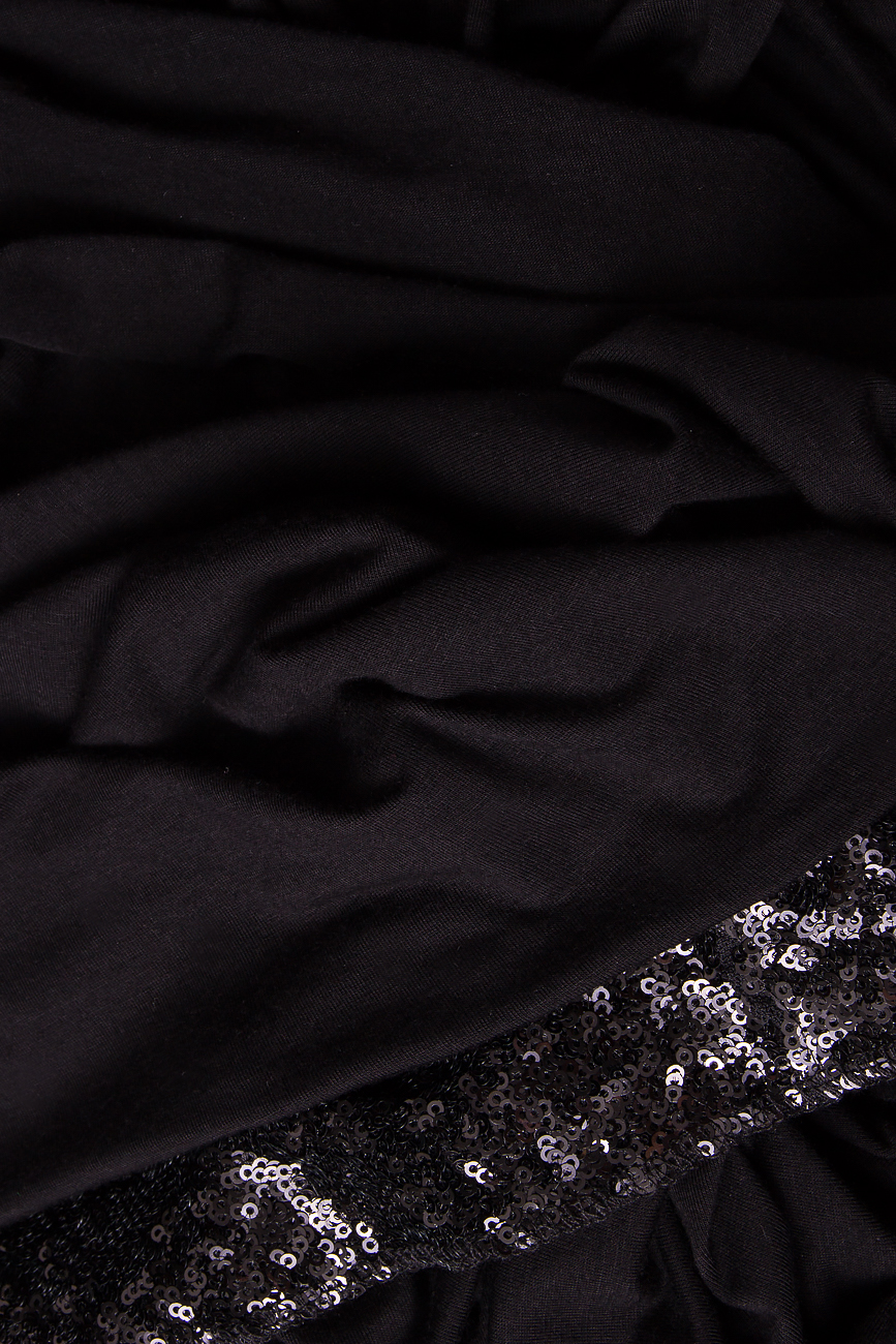 Rochie tip sari neagra din vascoza  Edita Lupea imagine 5