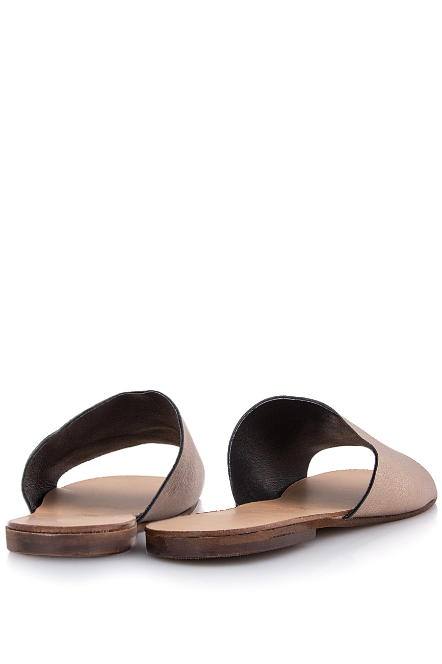 Bronze leather slides Mihaela Gheorghe image 2