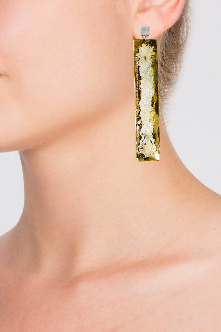 Handmade silver and brass earrings Eneada image 3