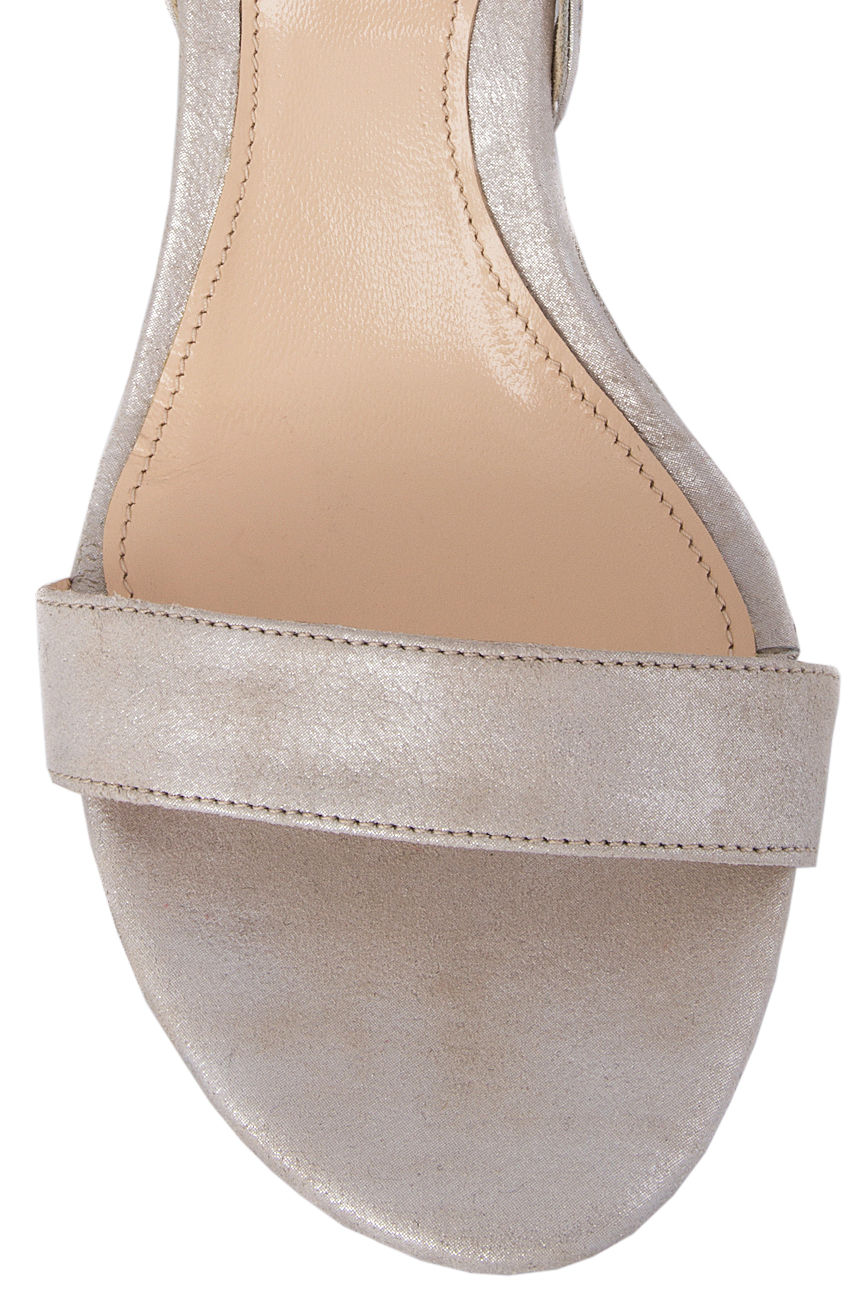 Metallic leather and suede wedge sandals Hannami image 3