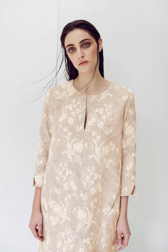 Linen and cotton-blend midi dress Claudia Castrase image 0