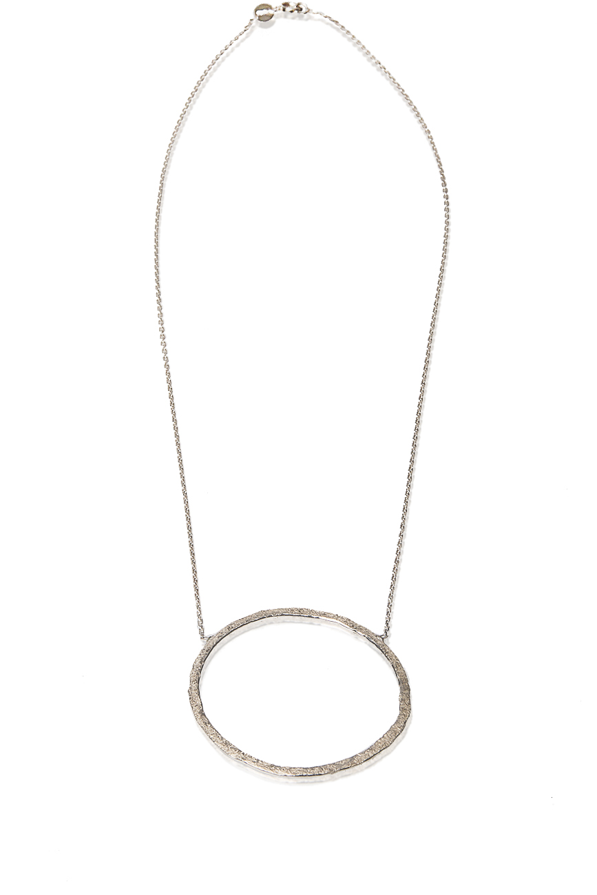 Silver circle pendant necklace Snob. image 0