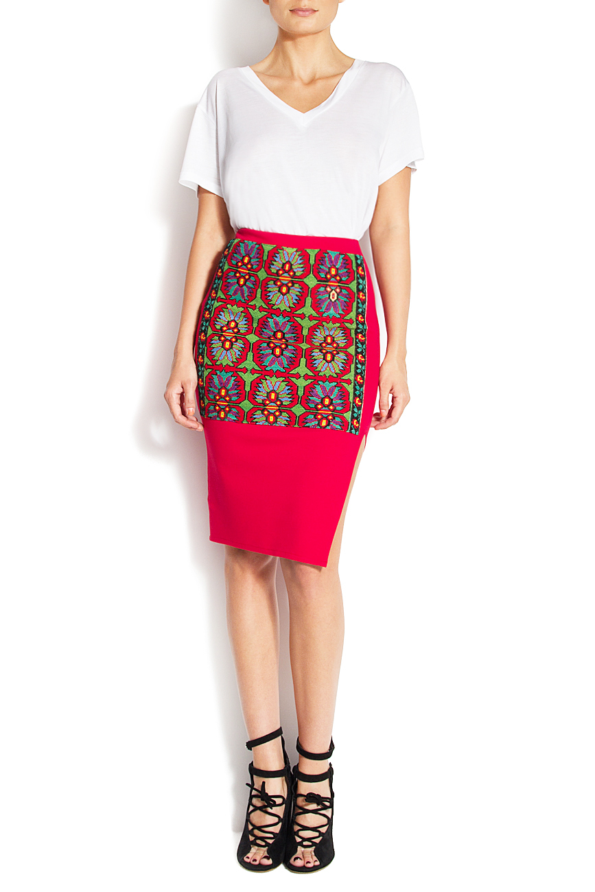 Cotton skirt with folk application Izabela Mandoiu image 0