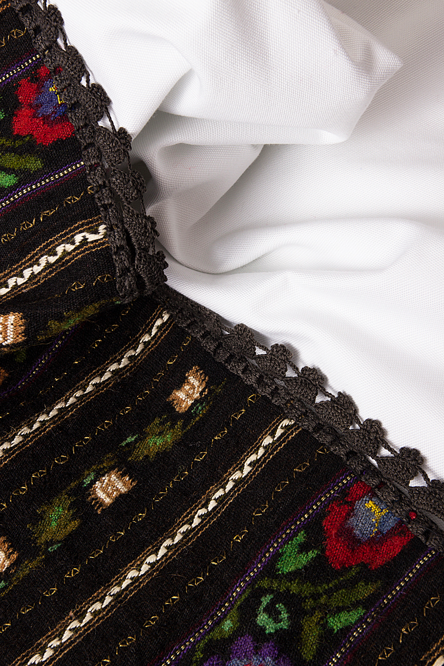 Cotton skirt with detachable folk apron  Izabela Mandoiu image 3