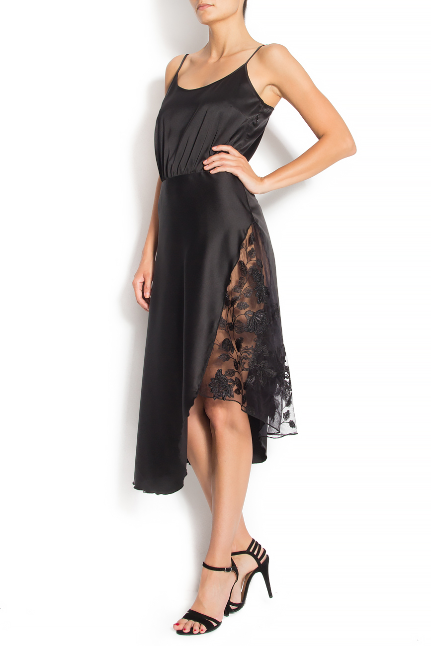 Asymmetric silk dress with lace insertions Andrei Spiridon image 1