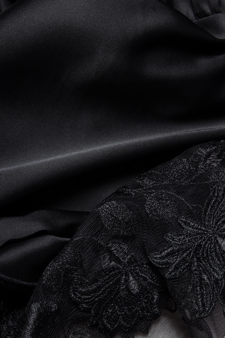 Asymmetric silk dress with lace insertions Andrei Spiridon image 3