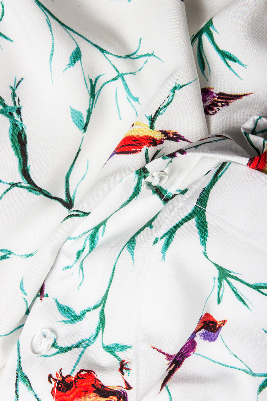 Floral-print crepe maxi shirt dress Lure image 3