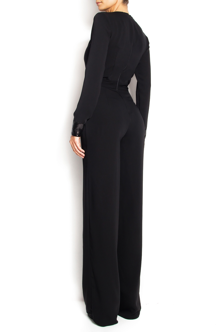 Combi-pantalon noire ornée de sequins Anca si Silvia Negulescu image 2