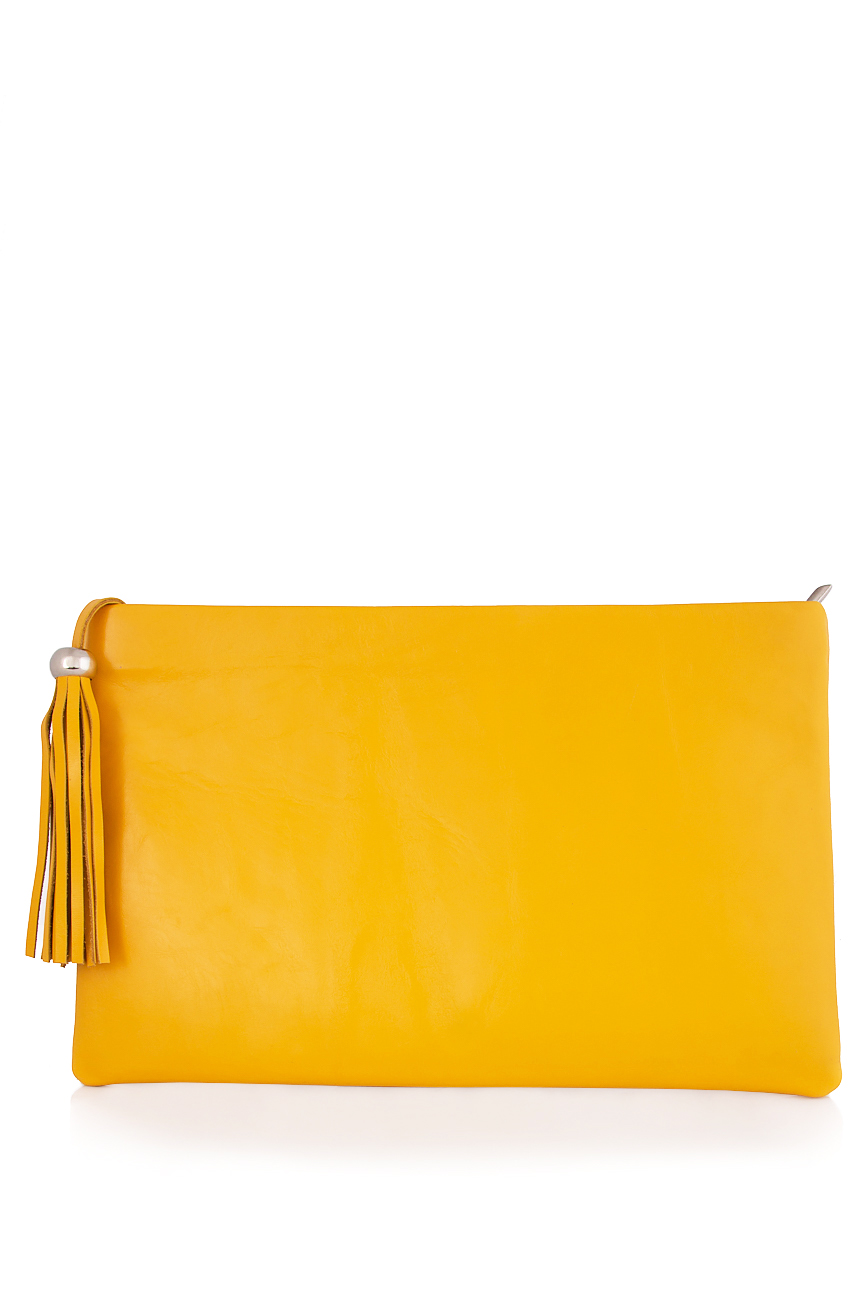 Yellow leather clutch Laura Olaru image 0