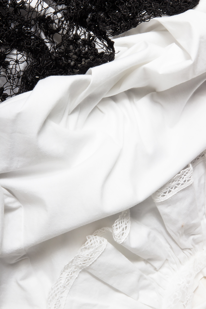 Cotton maxi dress with lace applications Dorin Negrau image 3