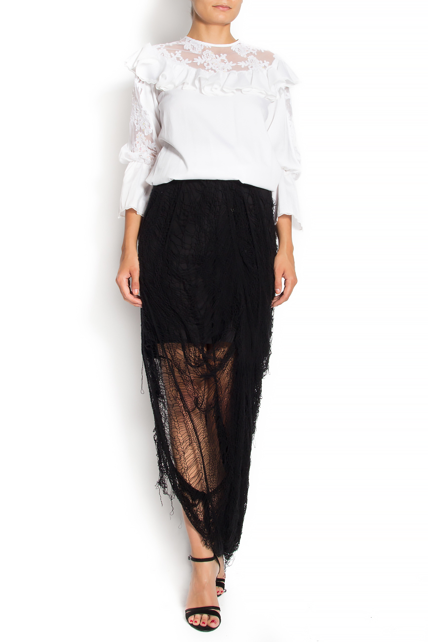 Asymmetric cotton-blend lace dress Dorin Negrau image 0