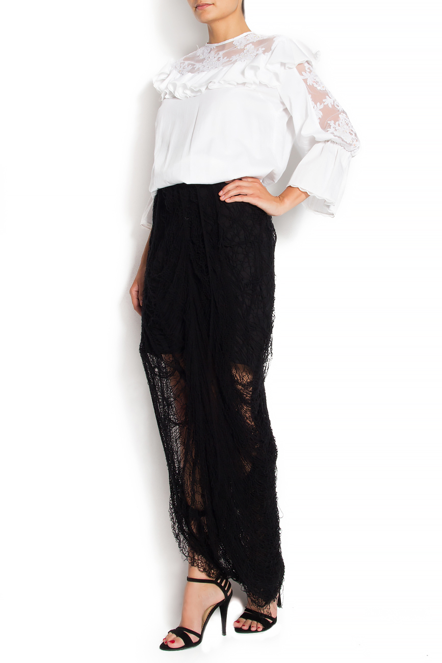 Asymmetric cotton-blend lace dress Dorin Negrau image 1