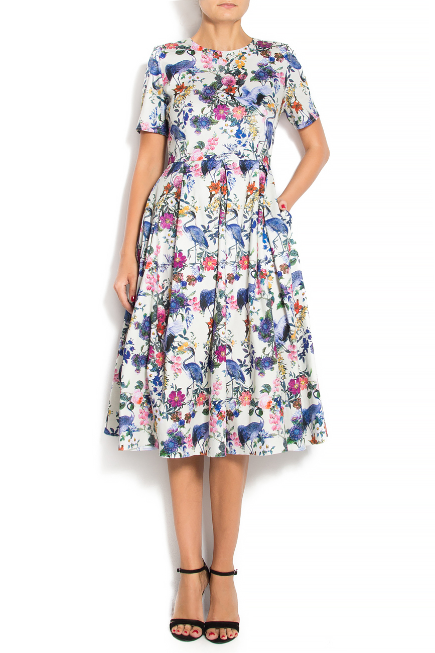 Printed cotton-poplin midi dress Cloche image 0