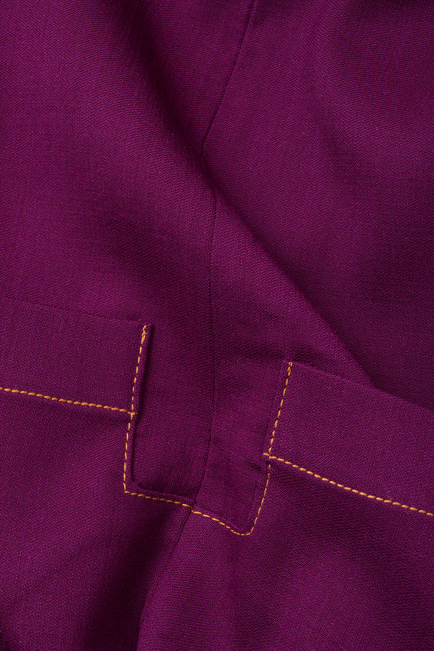 Vanishing pockets purple top Undress image 3