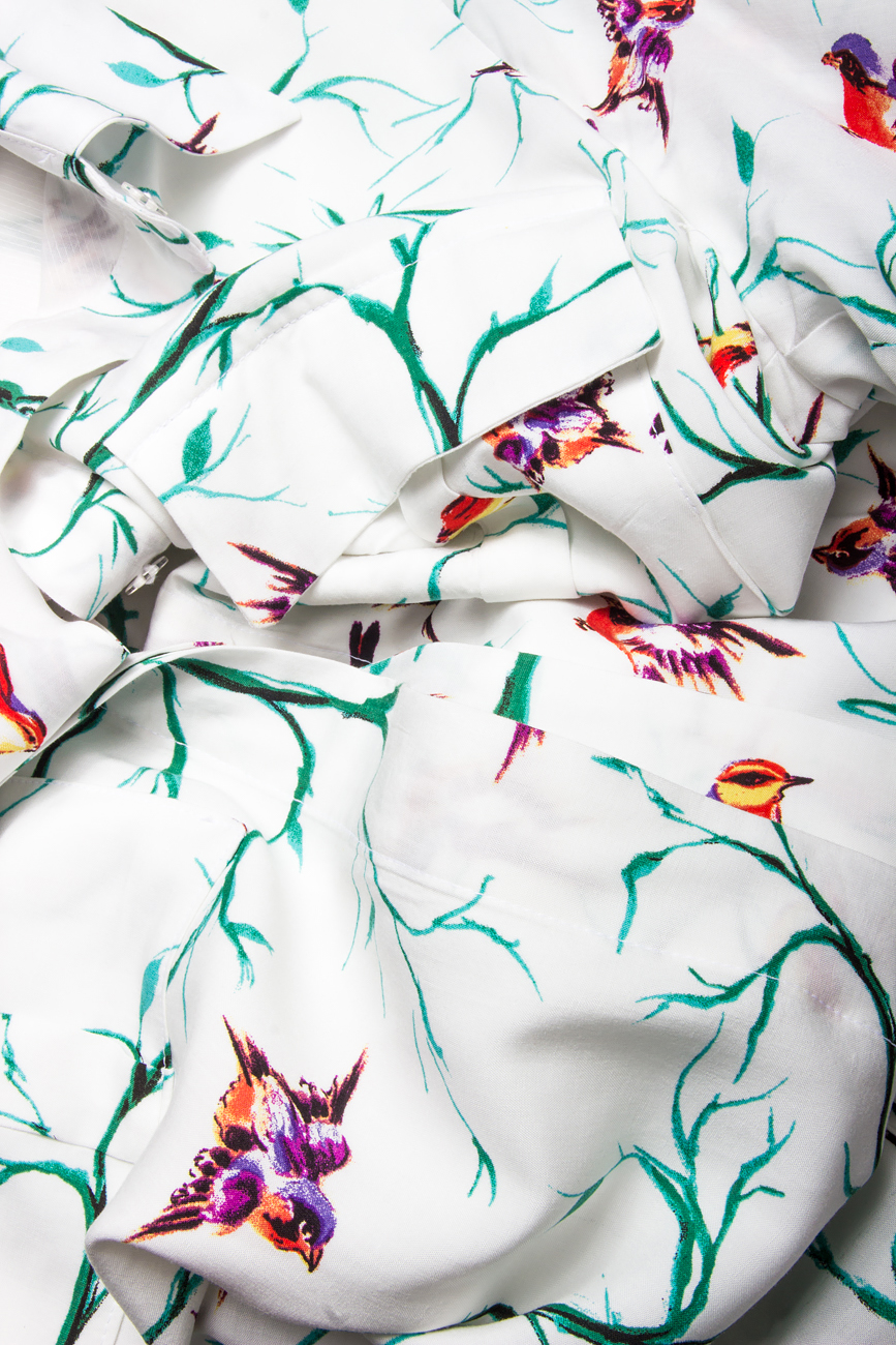 Floral-print crepe shirt dress Lure image 3