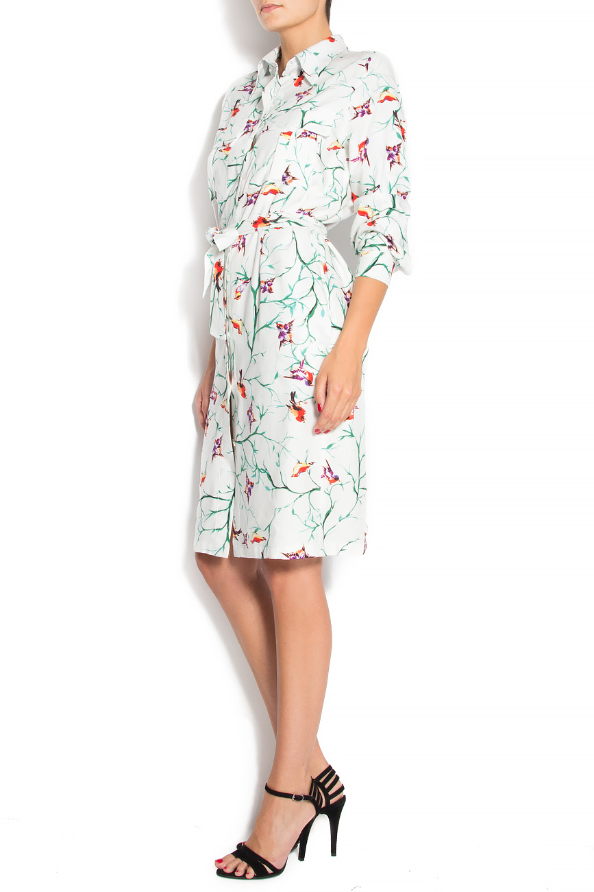 Floral-print crepe shirt dress Lure image 1