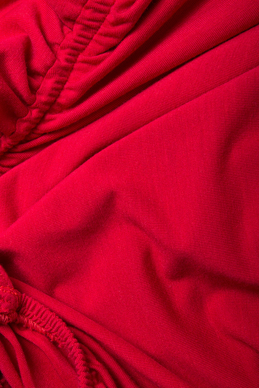 Cotton-blend open-back wrap dress Lure image 3