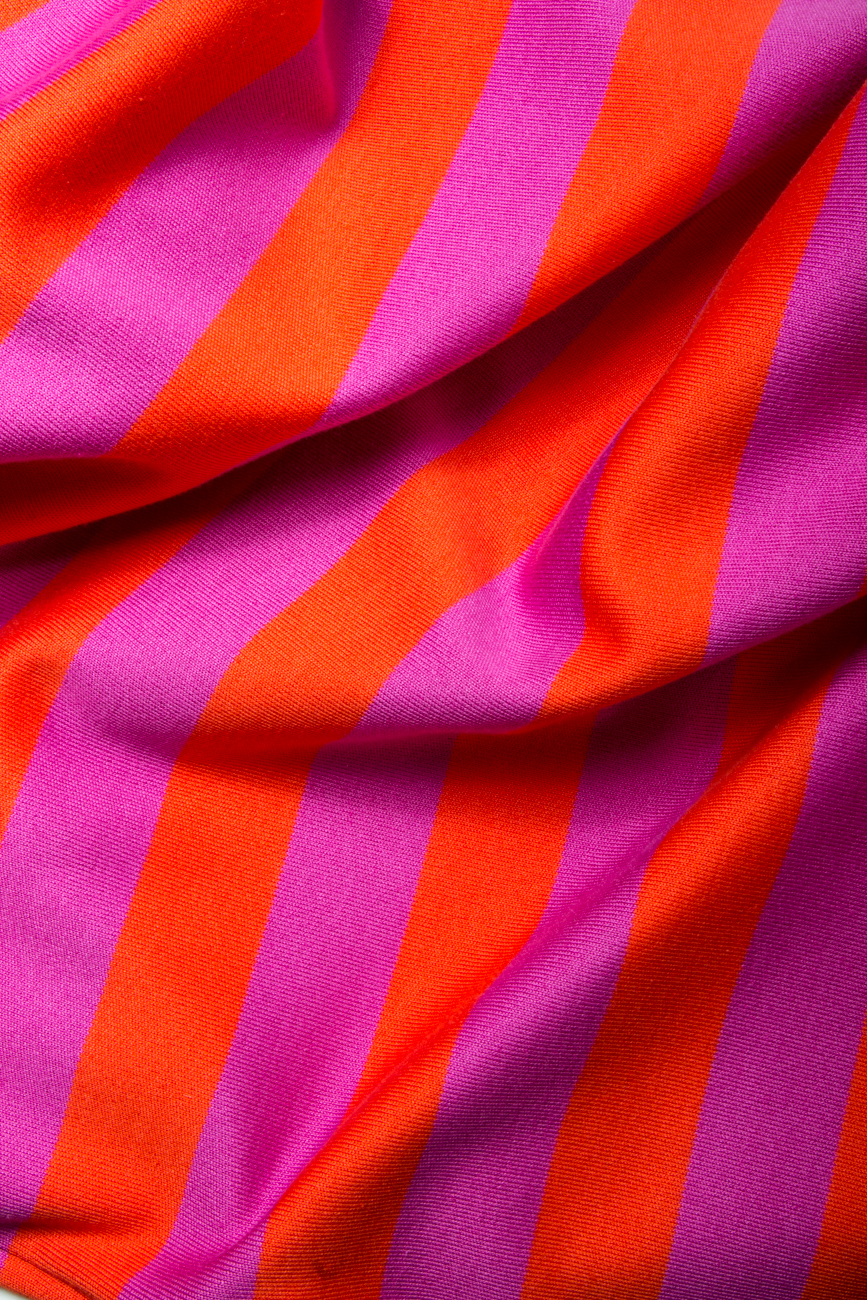 Striped cotton-jersey dress with silk tassels Izabela Mandoiu image 3