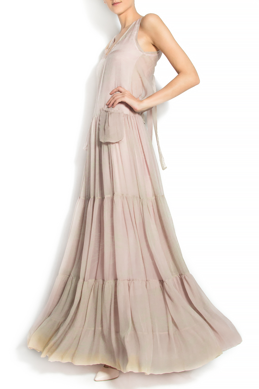 Silk maxi dress with pockets Elena Perseil image 2