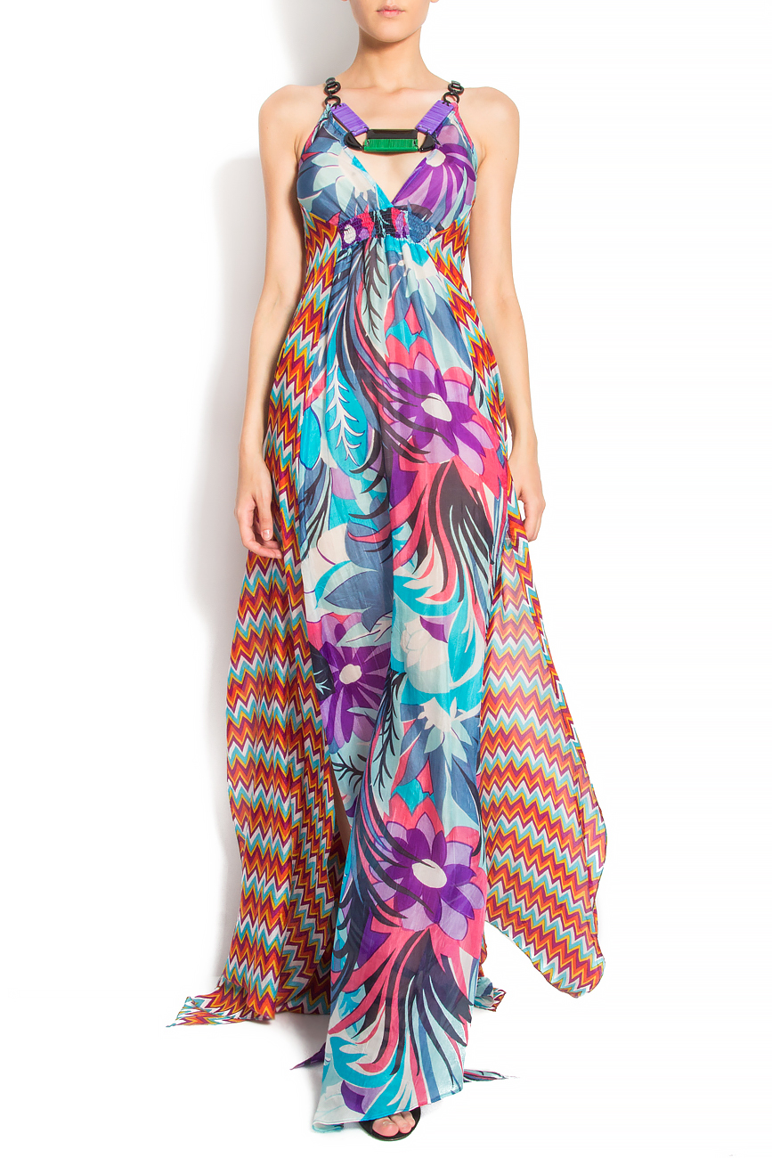 Robe longue en soie multicolore  Elena Perseil image 0