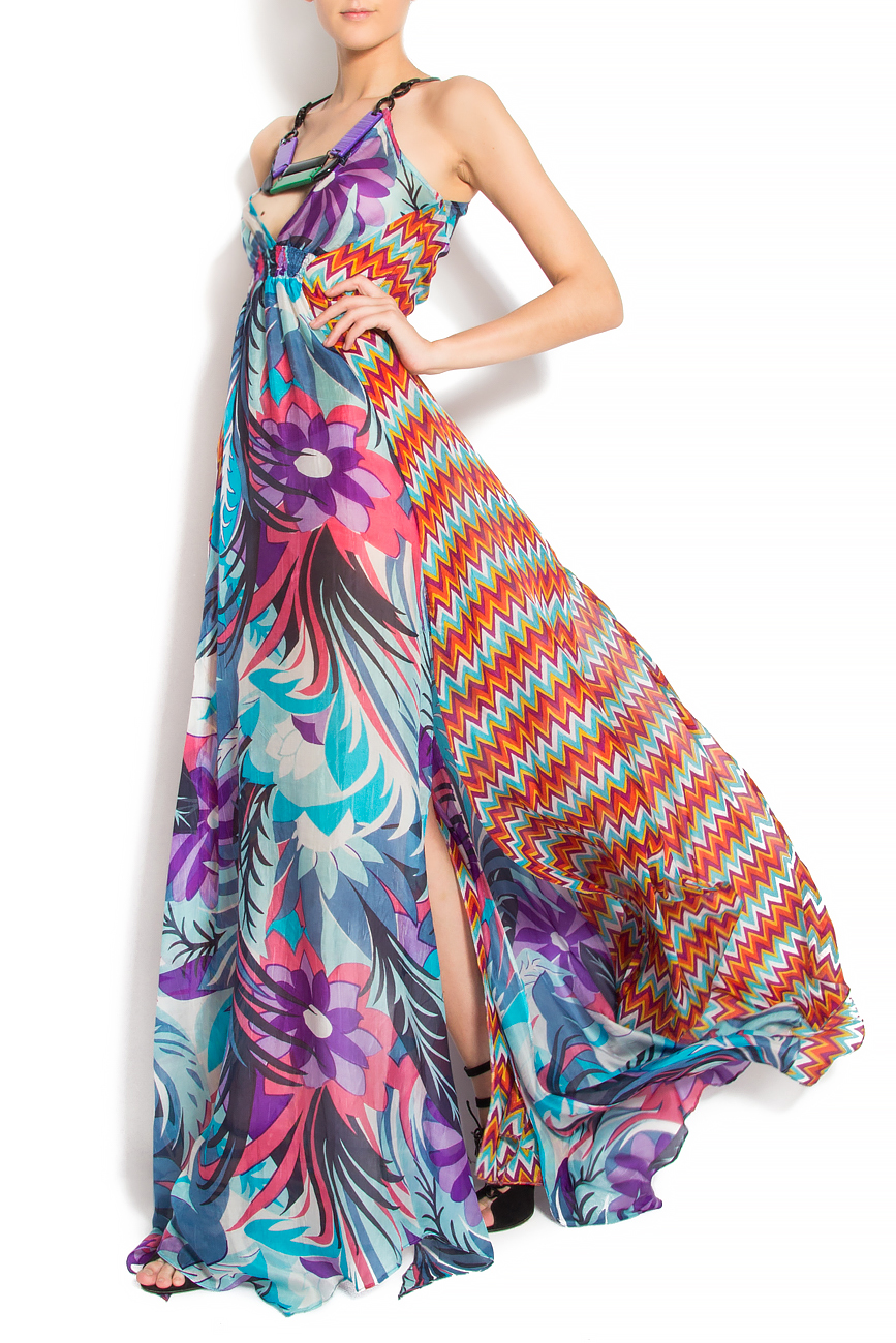 Robe longue en soie multicolore  Elena Perseil image 1