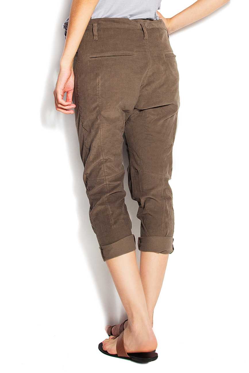 Cropped washed cotton-twill tapered pants Studio Cabal image 2