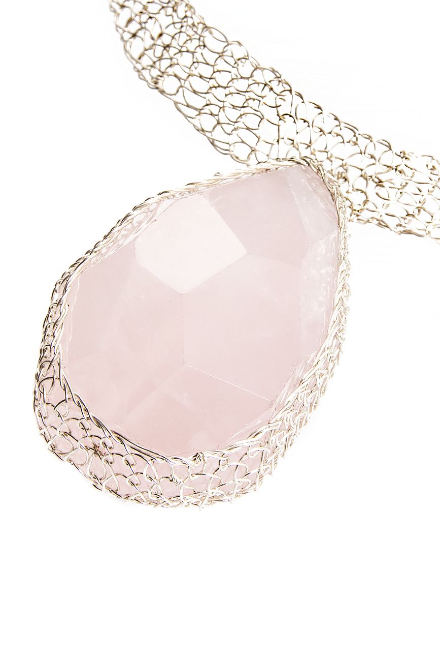 Handmade rose quartz necklace Eneada image 1