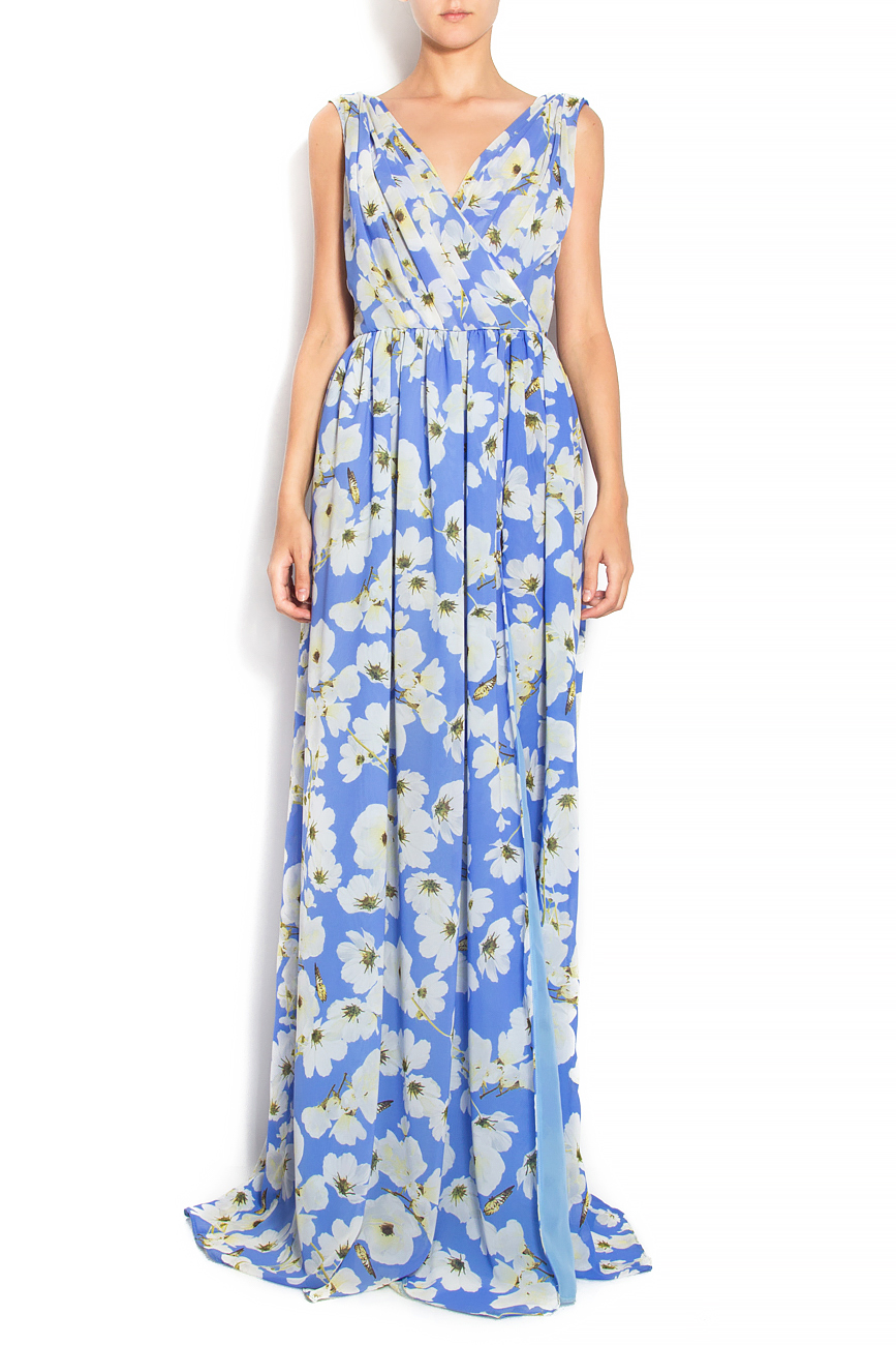 Floral-print silk-chiffon gown Arina Varga image 0