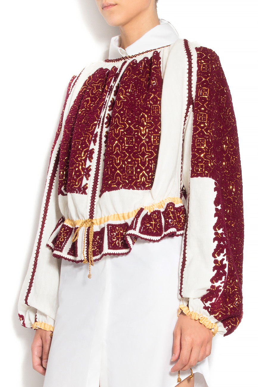 Traditional Romanian cotton blouse  Izabela Mandoiu image 1