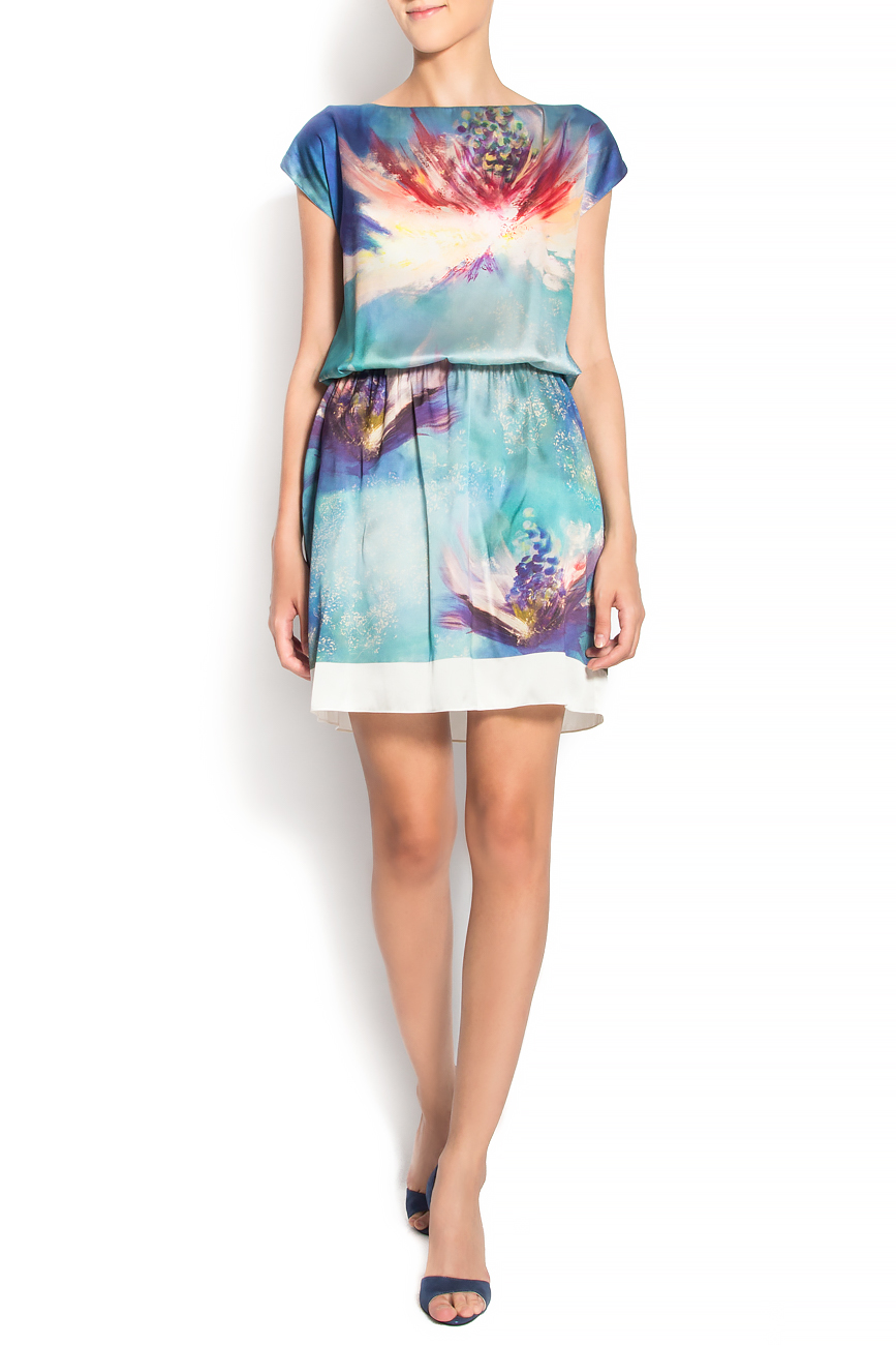 'Whispers flowers' printed silk mini dress Marie Nouvelle image 0