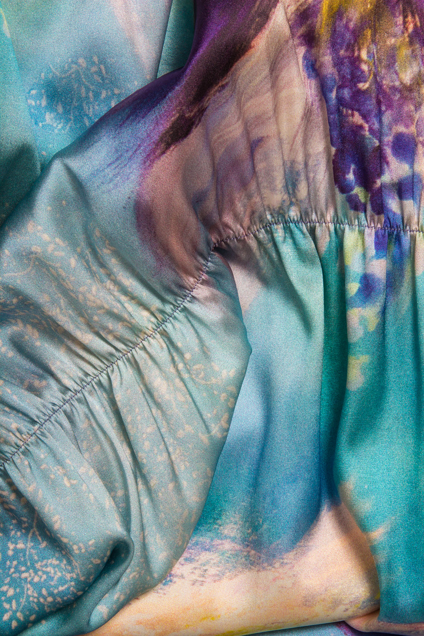 'Whispers flowers' printed silk mini dress Marie Nouvelle image 3