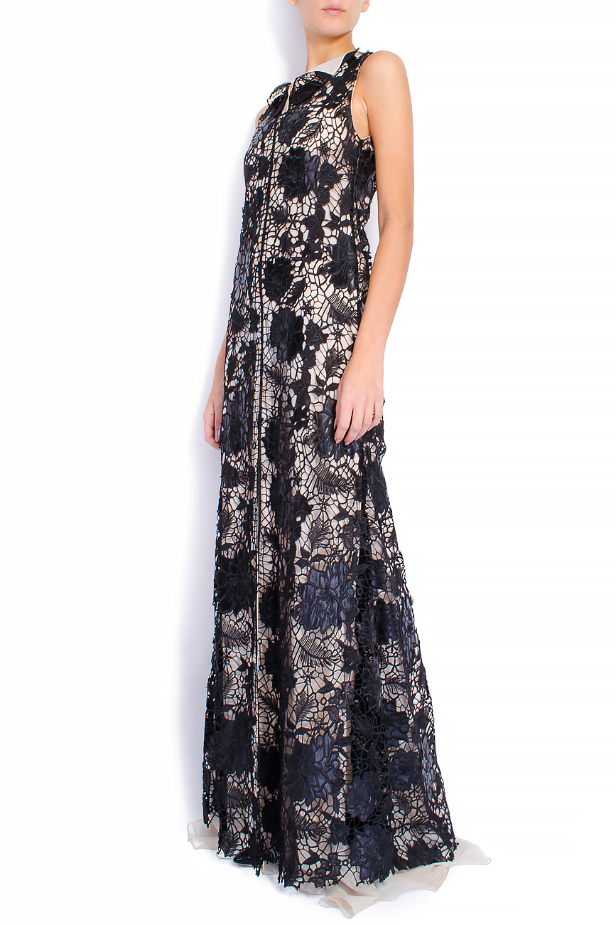 Lace-paneled leather gown Elena Perseil image 1