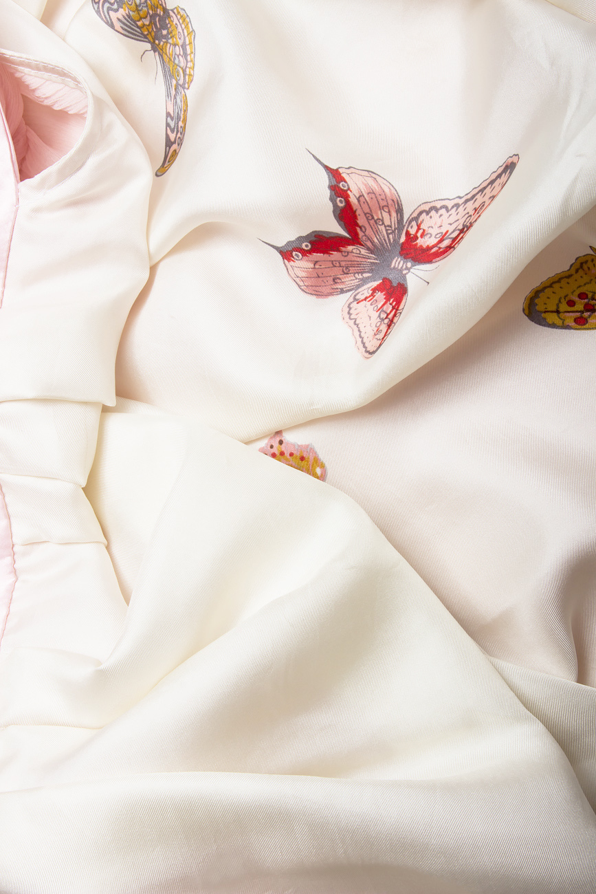Robe longue en soie à imprimé fleuri Elena Perseil image 5