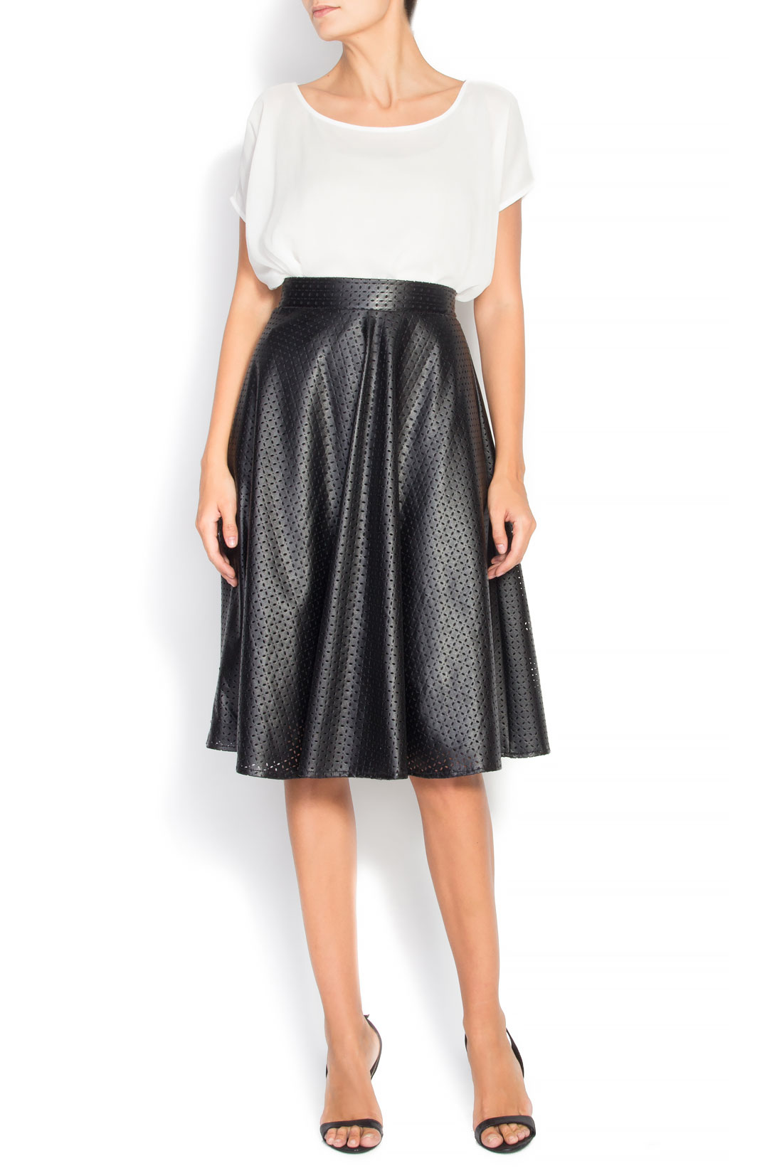Perforated faux-leather skirt Bluzat image 0