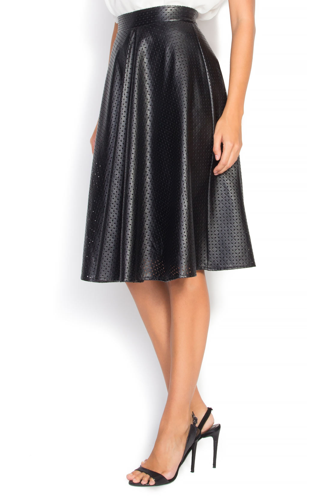 Perforated faux-leather skirt Bluzat image 1