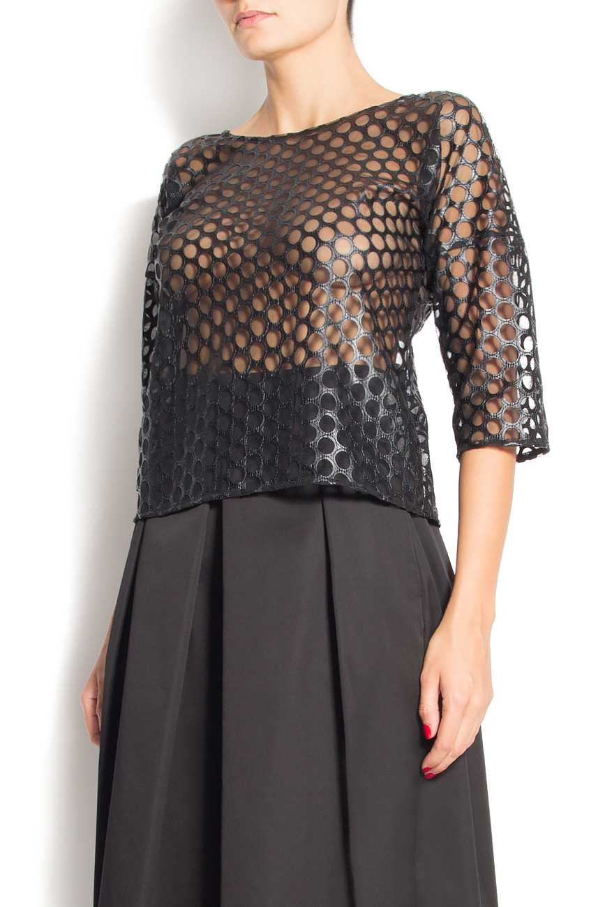 Perforated faux leather shirt Bluzat image 1