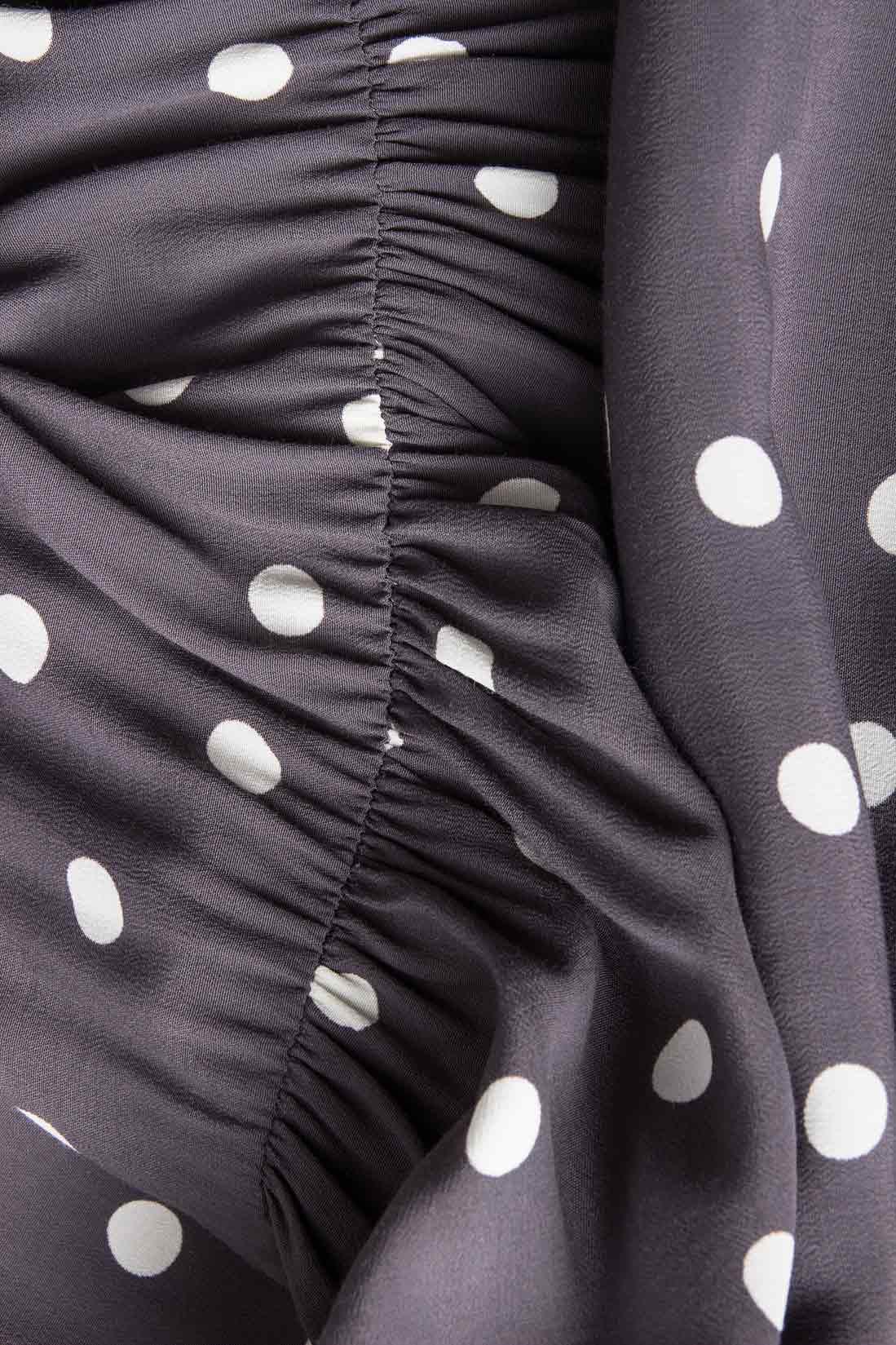 Rochie tip camasa din vascoza cu buline Bluzat imagine 3