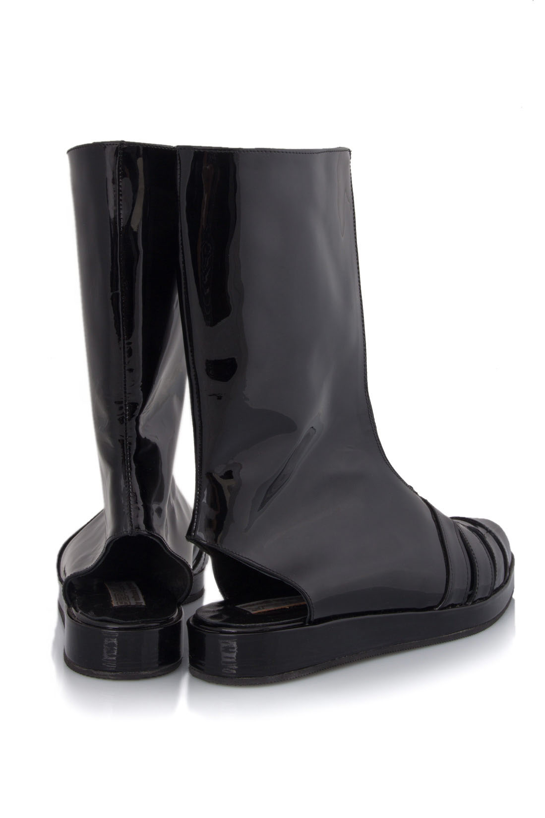 Cutout patent-leather ankle boots Mihaela Glavan  image 2